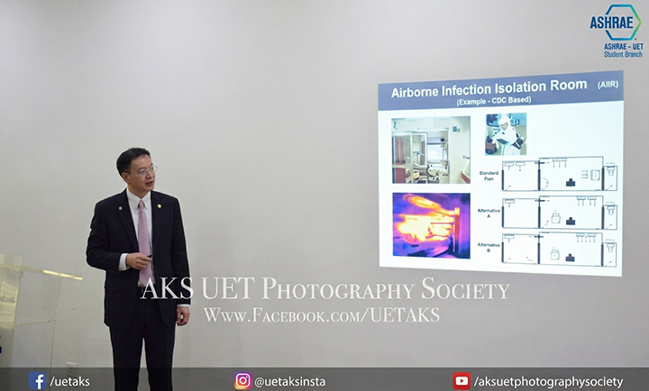 ASHRAE-CPC DL MR.WEI SUN, LECTURE IN UET LAHORE STUDENT BRANCH.